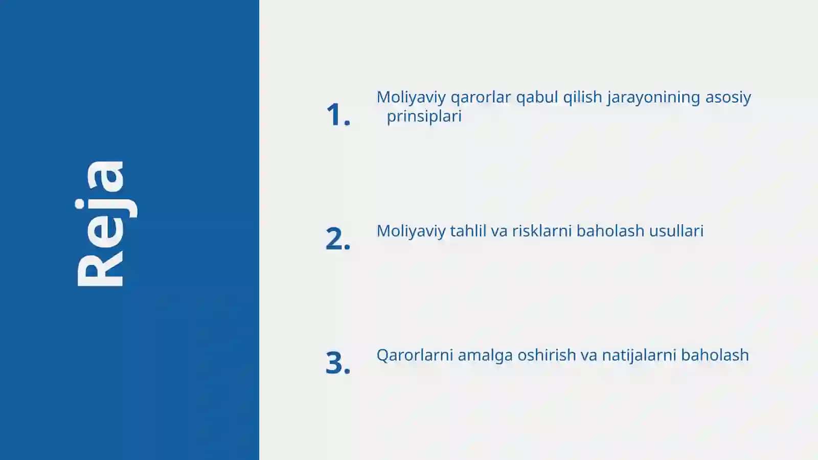 Korxonalarda moliyaviy qarorlar qabul qilish asoslari 2
