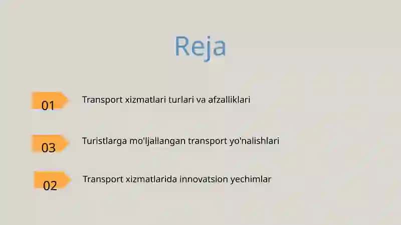Turistlarga maxsus transport xizmatlari 2