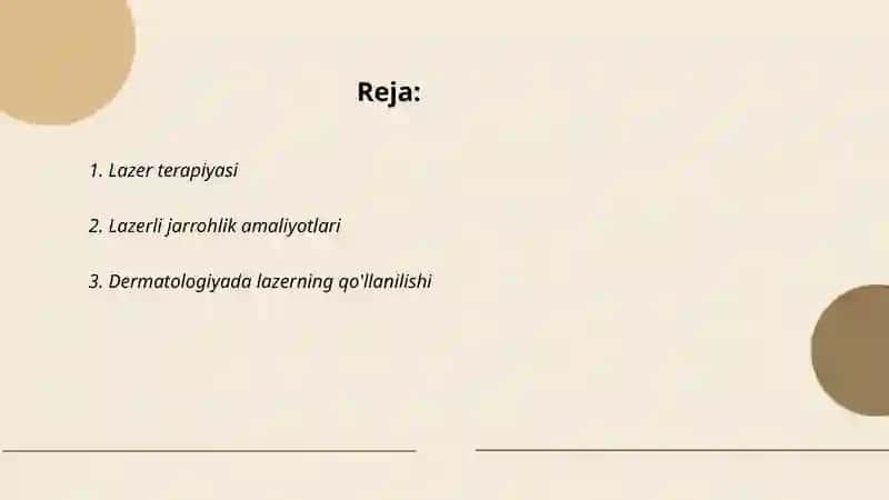 Lazerning tibbiyotda qo'llanishi 2