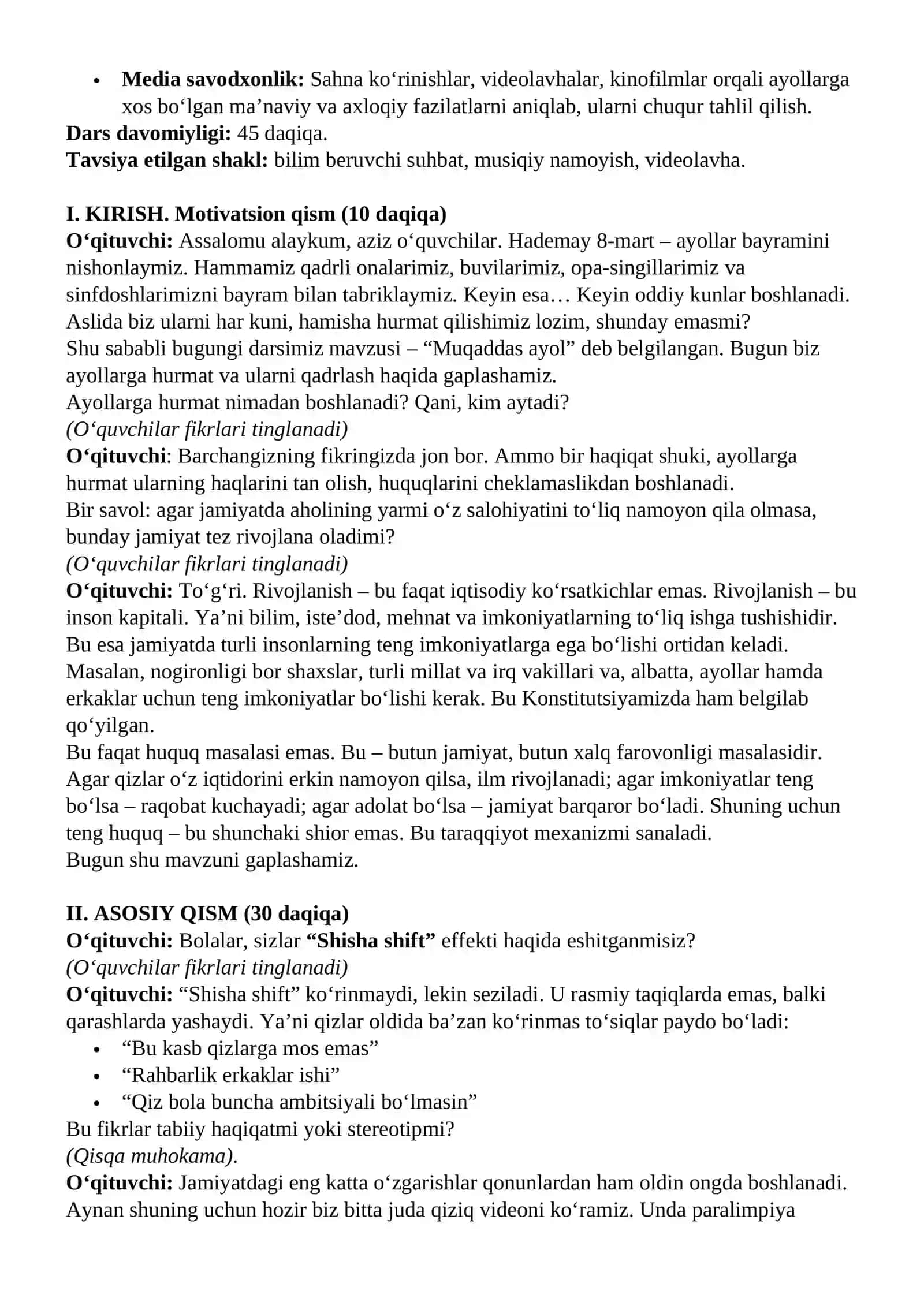 "Muqaddas ayol" 2