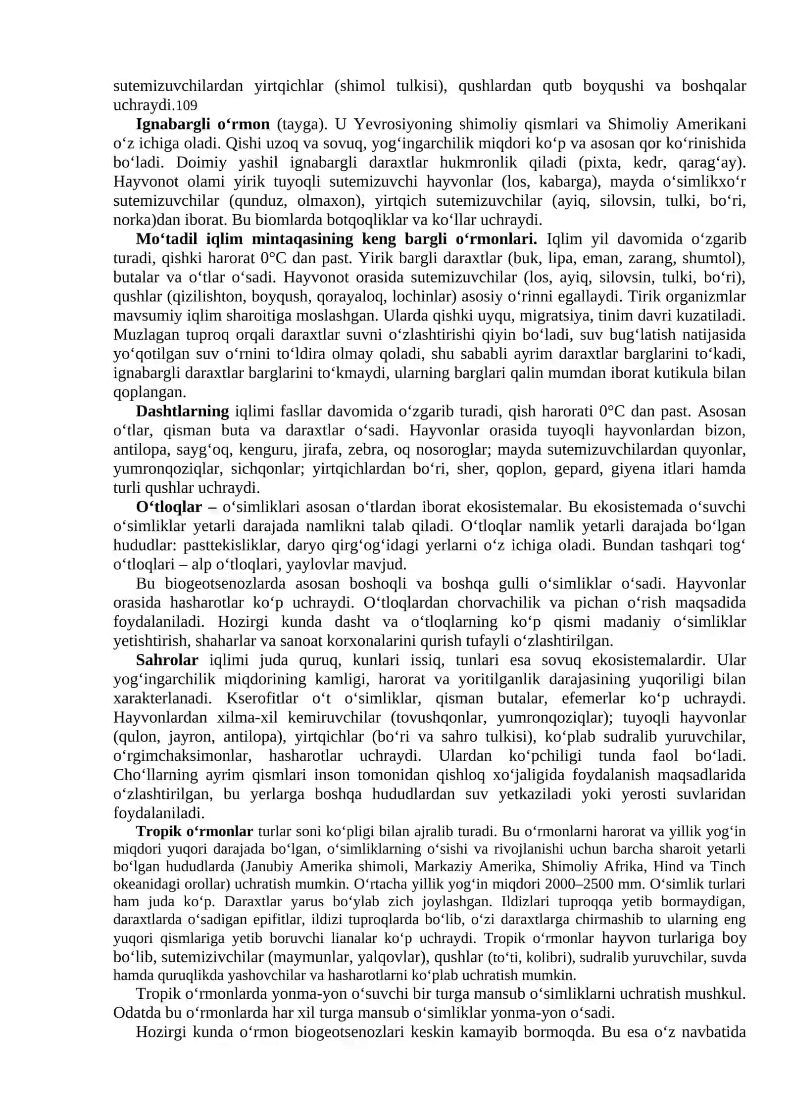 EKOTIZIMLARNING XILMA-XILLIGI. TABIIY VA SUN’IY EKOSISTEMALAR 2