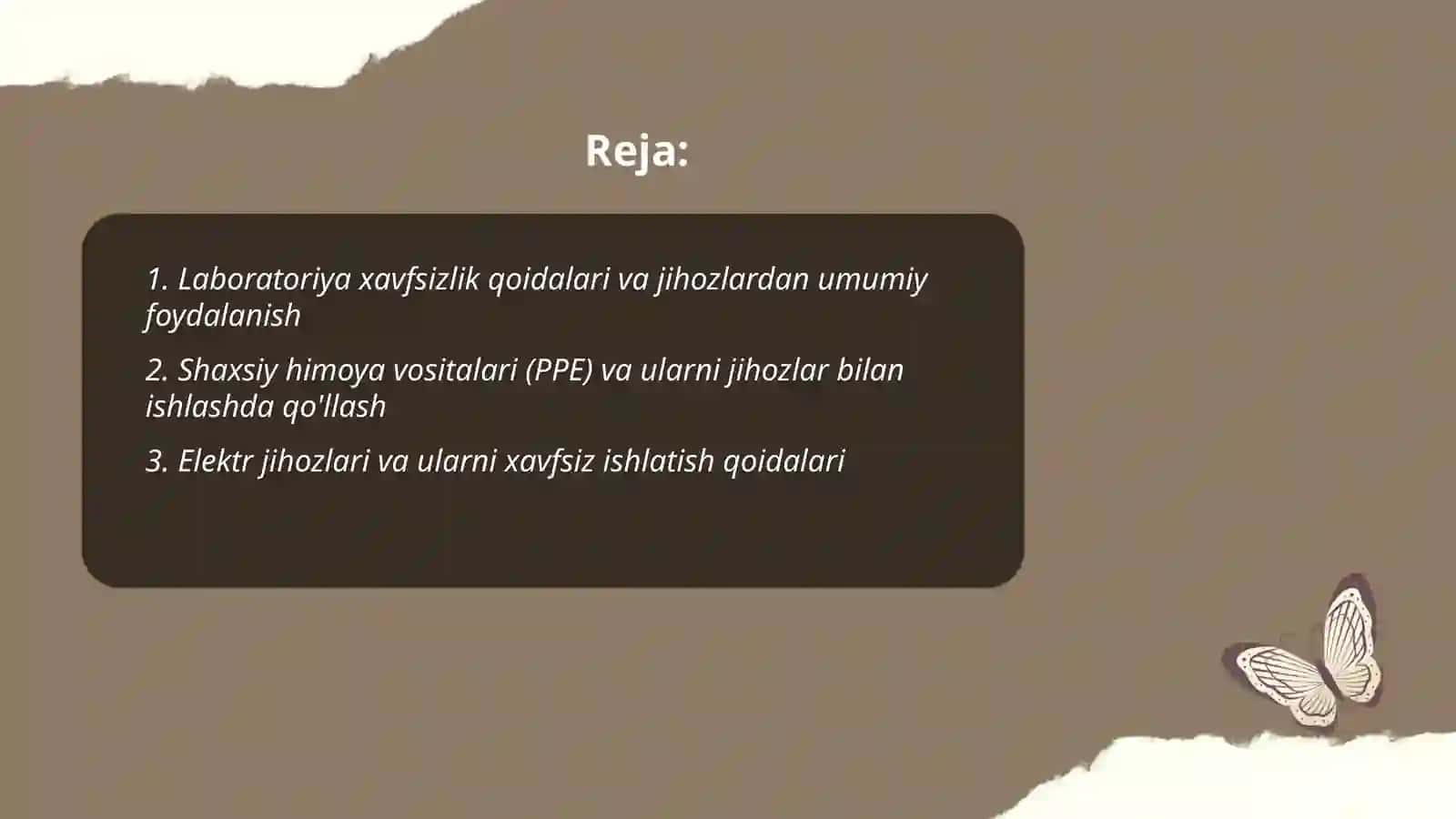 Laboratoriya jihozlari va ular bilan ishlash qoidalari by Ibrohimjonova Ziyoda 2