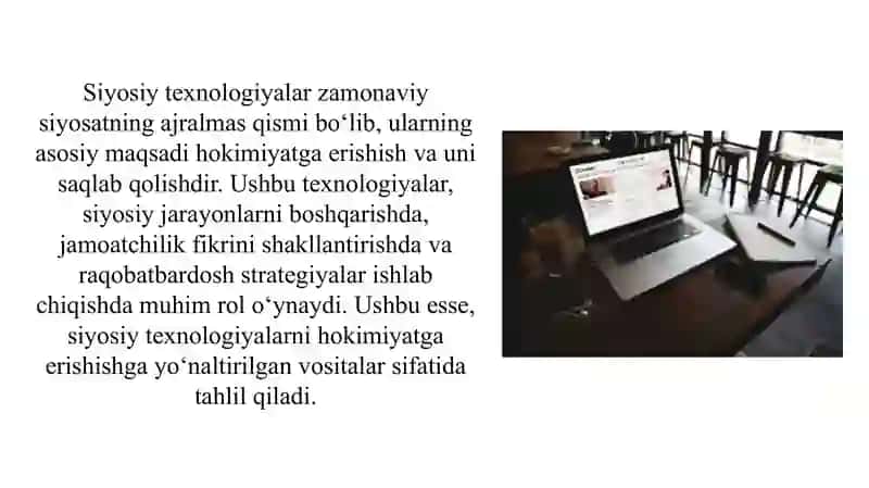 Siyosiy texnologiyalar – hokimiyatga erishishga yo‘naltirilgan vositalar sifatida 2