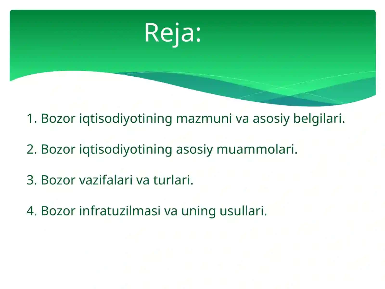 Bozor  iqtisodiyotining mazmuni va amal qilishi 2
