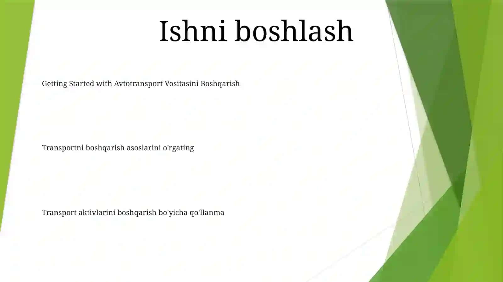 Avtotransport Vositasini BoshqarishgaO'RgatishBosqichlari 2