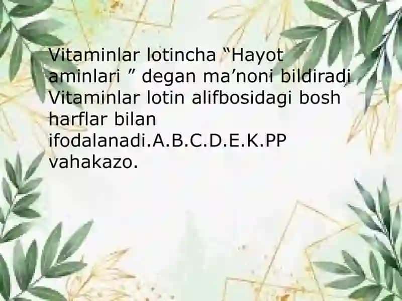 Vitaminlar 2