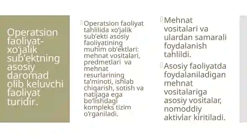 XO’JALIK YURITUVCHI SUBYEKTLAR OPERATSION TAHLILI 2