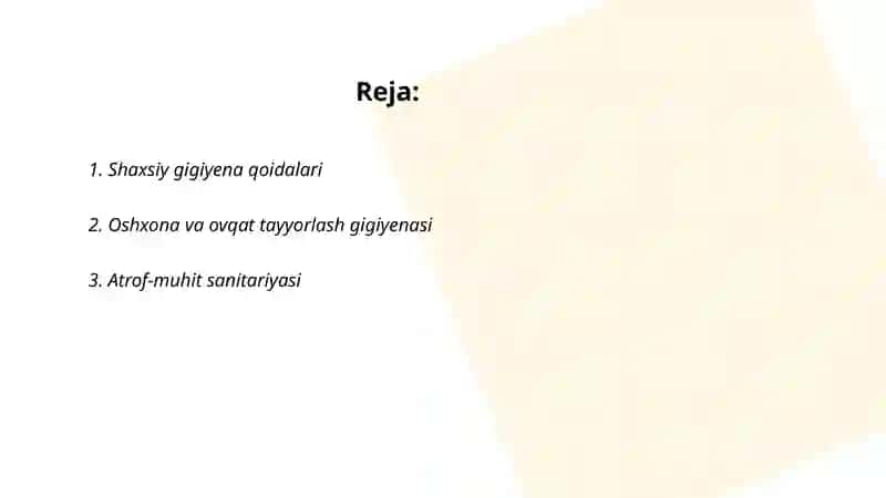 Dorixonada sanitariya qoidalari 2