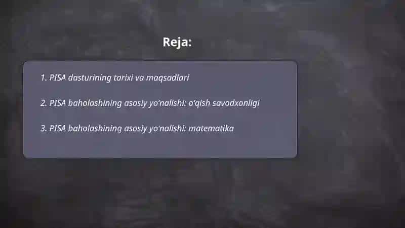 PISA-o'quvchilarni ta'limiy yutuqlarini baholash xalqaro dasturi 2