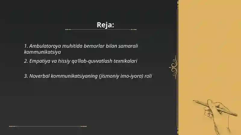 Ambulatoroya sharoitida bemorlar bilan munosabatda boʻlish psixalogiyasi 2