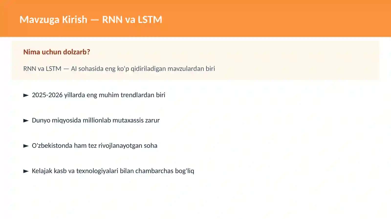 AI | DEEP LEARNING VA NEYRON TARMOQLAR 2