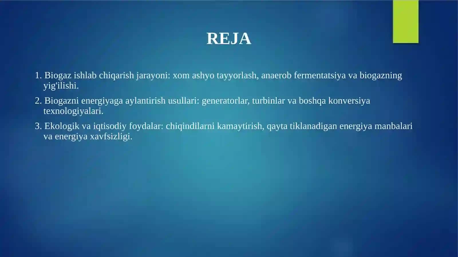 Biogazdanelektrenergiyasiolishtexnologikzanjiri 2