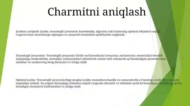 Texnologik Jarayonlarda Optimal Sharmit 2