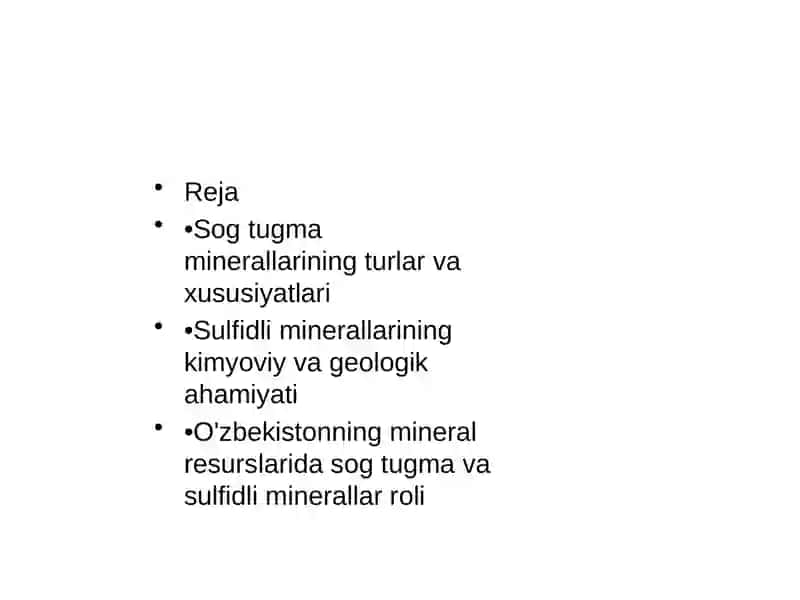 Sog tugma minerallar va sulfidli minerallar 2