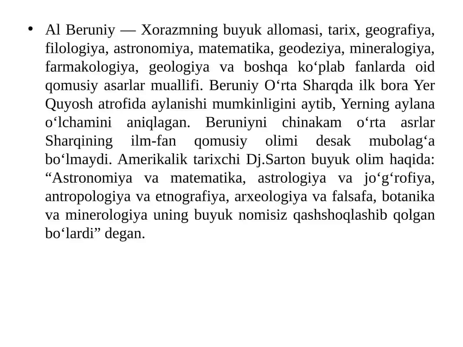 Abu Rayhon Muhammad ibn Ahmad Beruniy 2