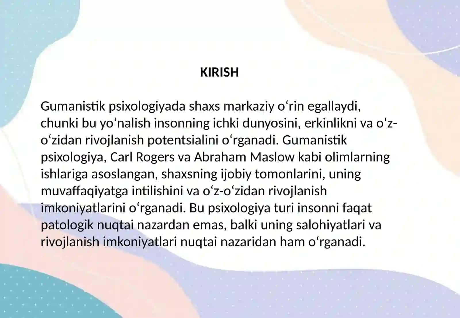 Gumanistik psixologiyada shaxs 2
