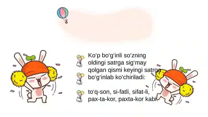 Oʻzbek tilida koʻchirish qoidalari 2