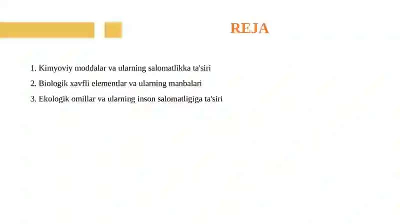 Inson salomatligi ga xavf tug'diruvchi kampanentlar ularning xom ashyodagi manbai 2