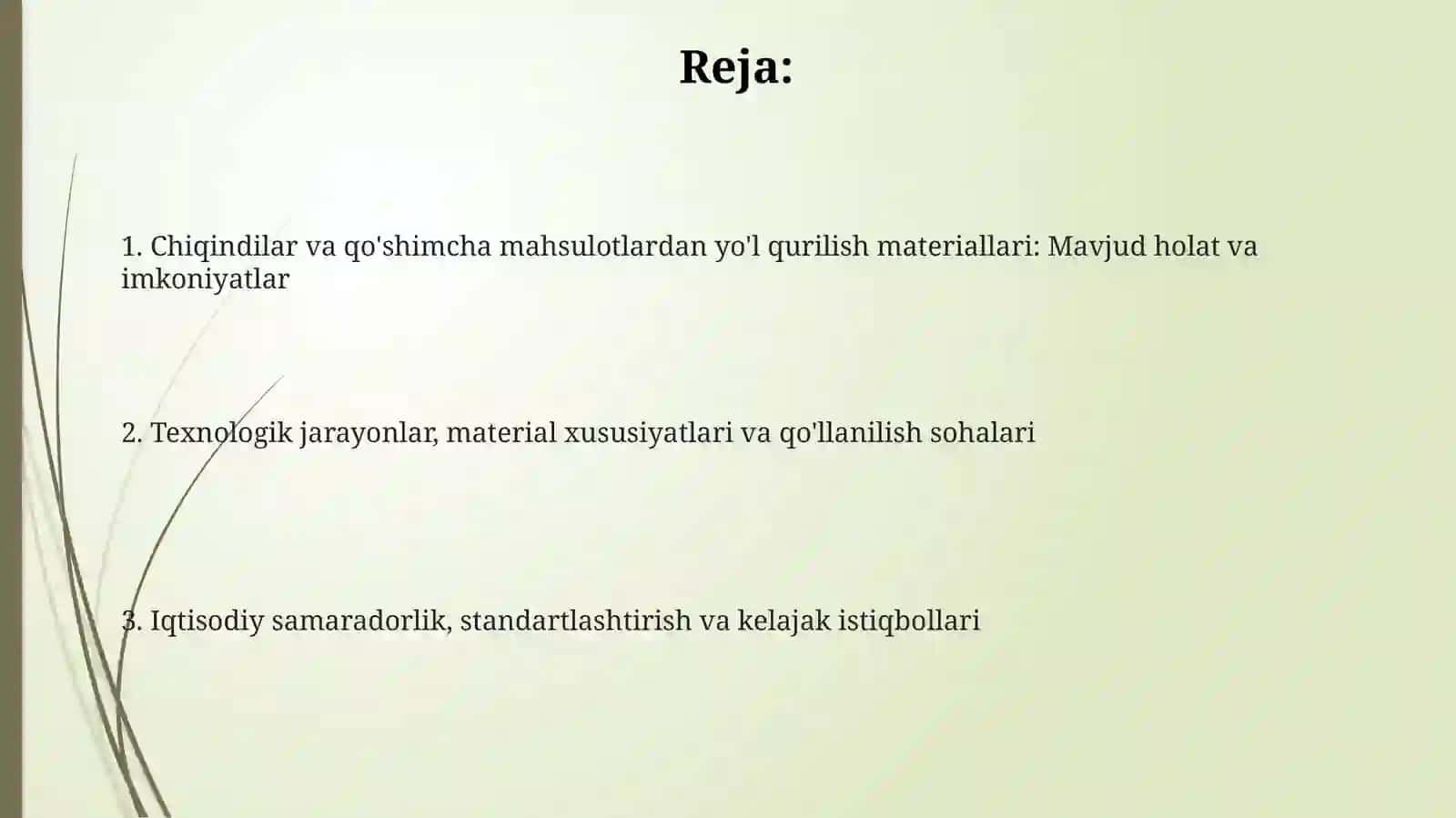 Chiqindilar va ikkilamchi maxsulotlar asosida yo'l qurilish materiallarini olish 2