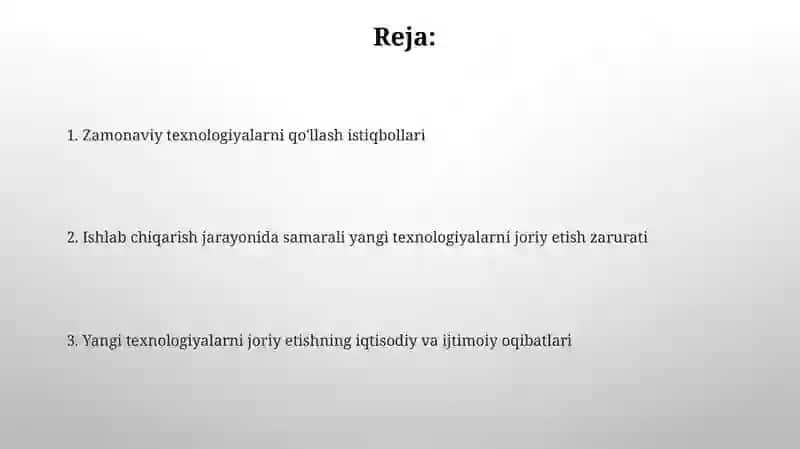 Zamonaviy texnologiyalarni qo'llash istiqbollari 2