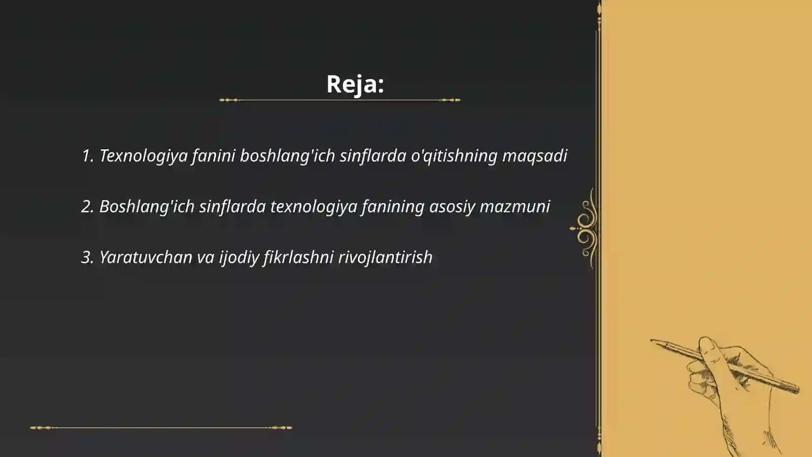 Texnologiya fanini boshlang'ich sinflarda o'qitishning maqsadi 2