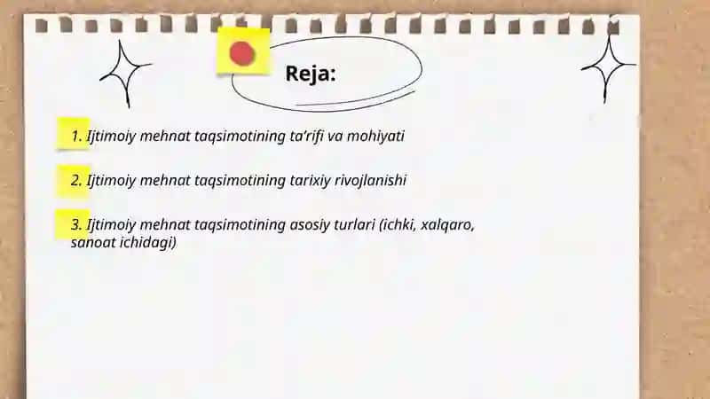 Ijtimoiy mehnat taqsimotining mohiyati 2