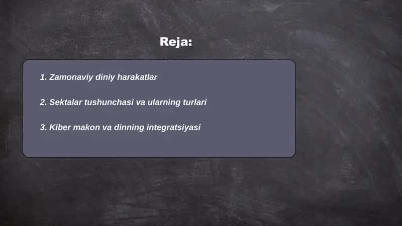 Zamonaviy diniy harakatlar va sektalar 2