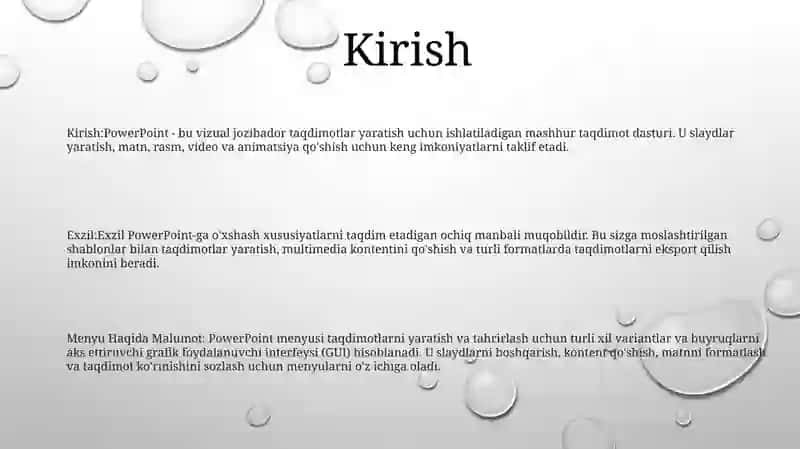 Exzil Va Powerpoint Menyu Haqida Malumot 2
