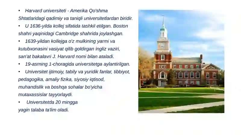 Garvard universitetida sotsiologiya fanining rivojlanishi 2