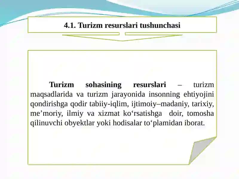 TURIZM SOHASINING RESURSLARI 2
