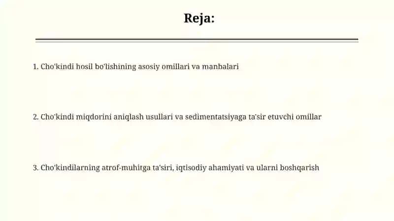 Cho'kindi hosil bo'lishining sabablari va manbalari 2