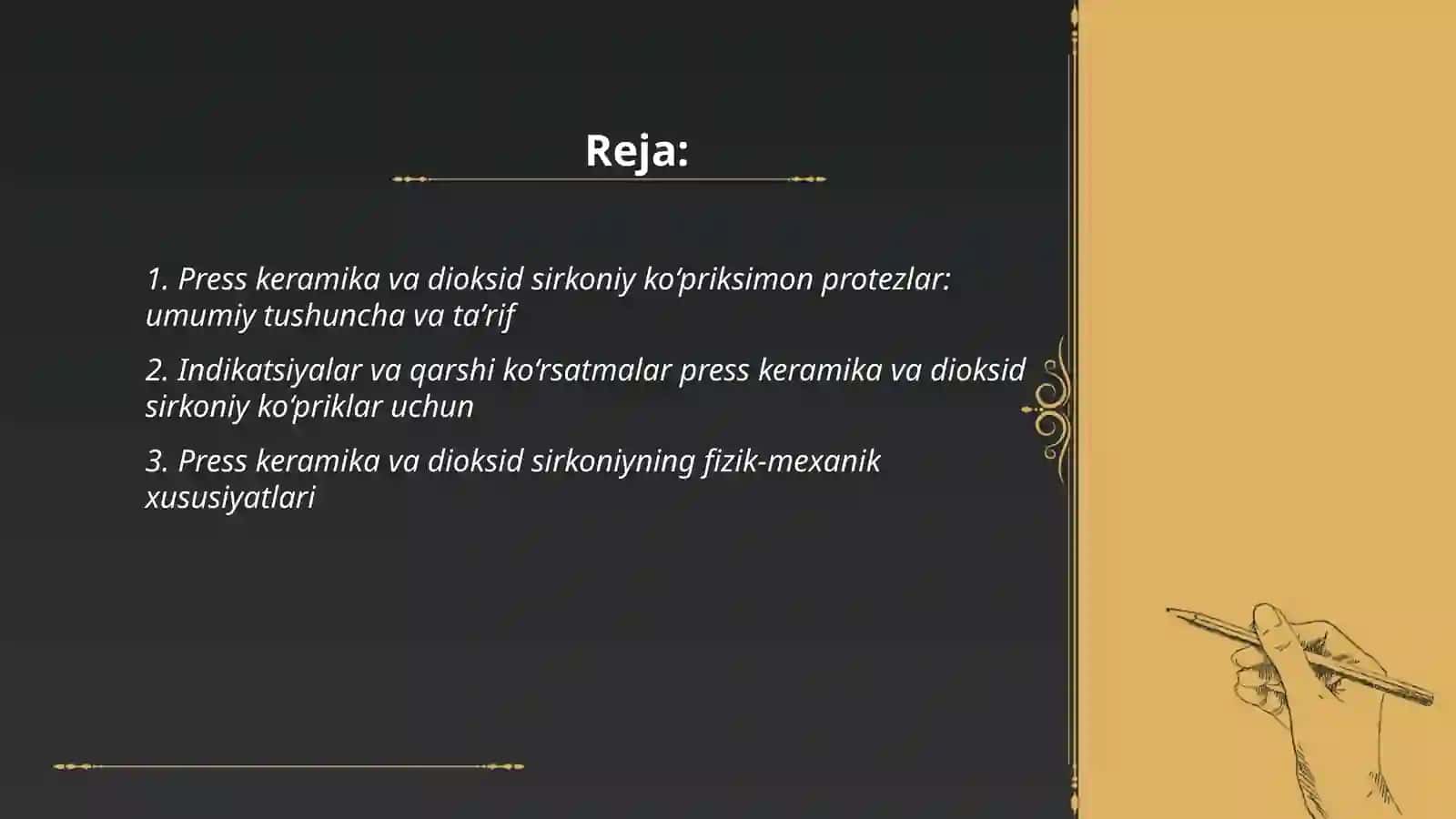 Press keramika va dioksid sirkoniy ko‘priksimon protezlar 2