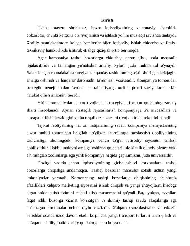 TASHKILOT VA KOMPANIYALARING TASHQI IQTISODIY FAOLIYATINI STRATEGIK REJALASHTIRISH 2