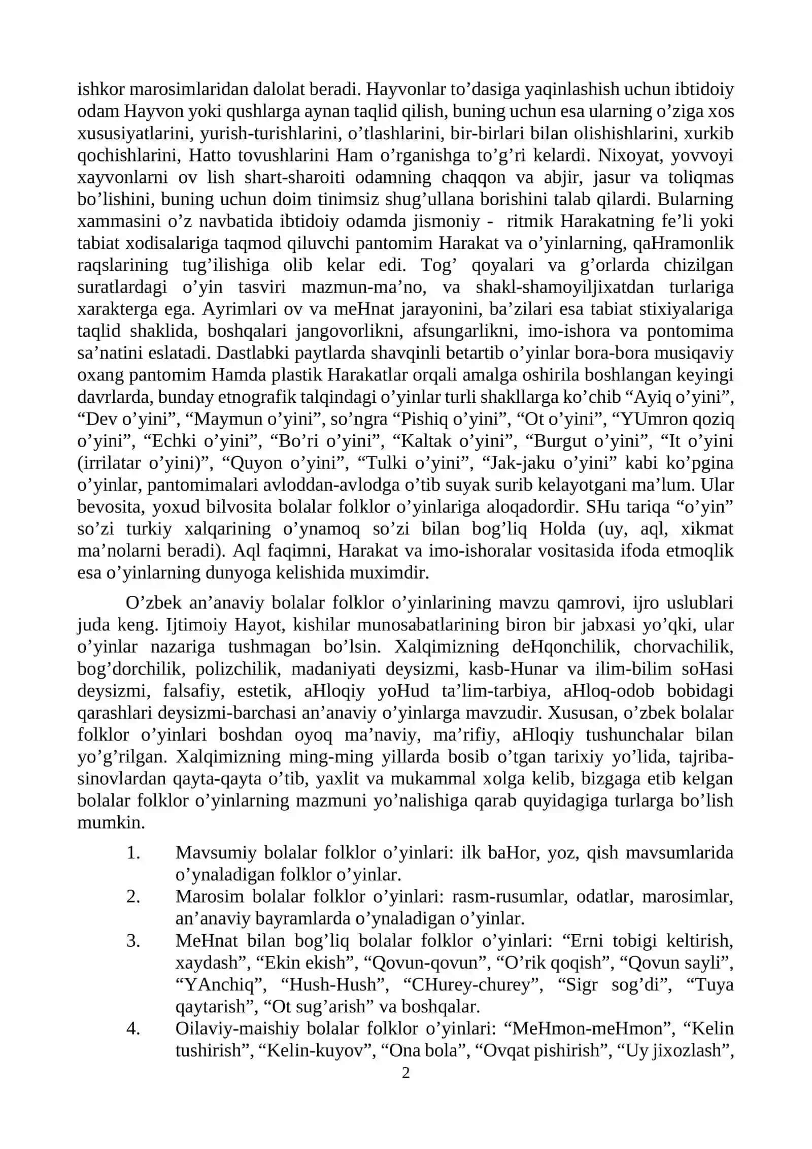 FAN YUZASIDAN MA’RUZA MASHG`ULOTLARI 2