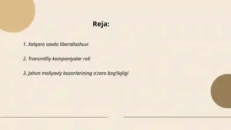 Xalqaro savdo liberallashuvi 2