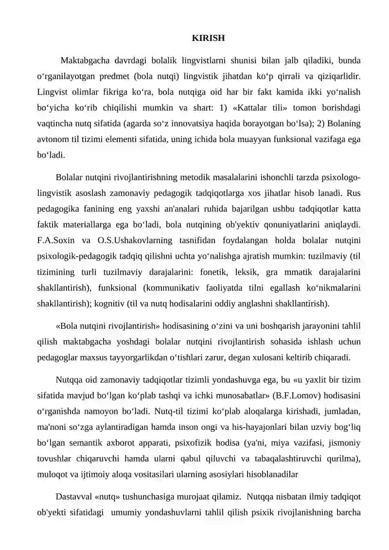 Nutq rivojlantirishning psixolingvistik va ta`limiy asoslari 2
