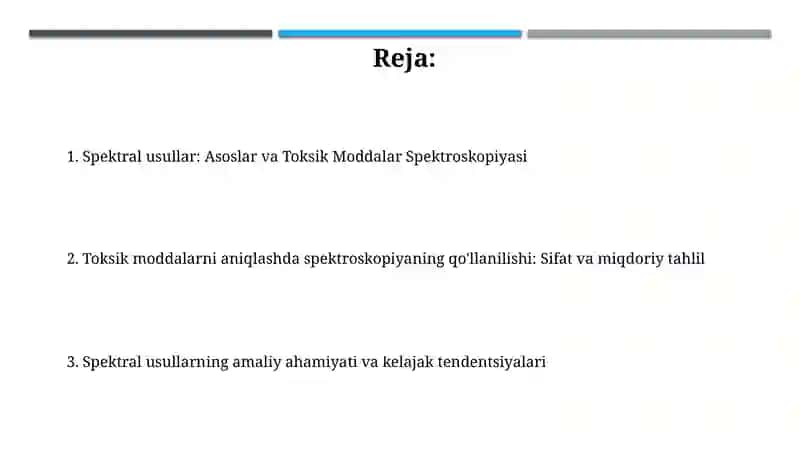 Asoslar va Toksik Moddalar Spektroskopiyasi 2