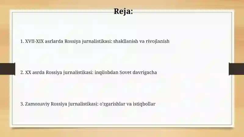Rossiya jurnalistikasi tarixi 2