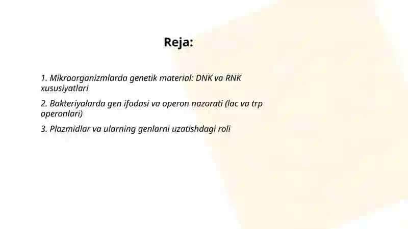Mikrobiologiyaning genetika bilan uzviy bogʻliqligi 2