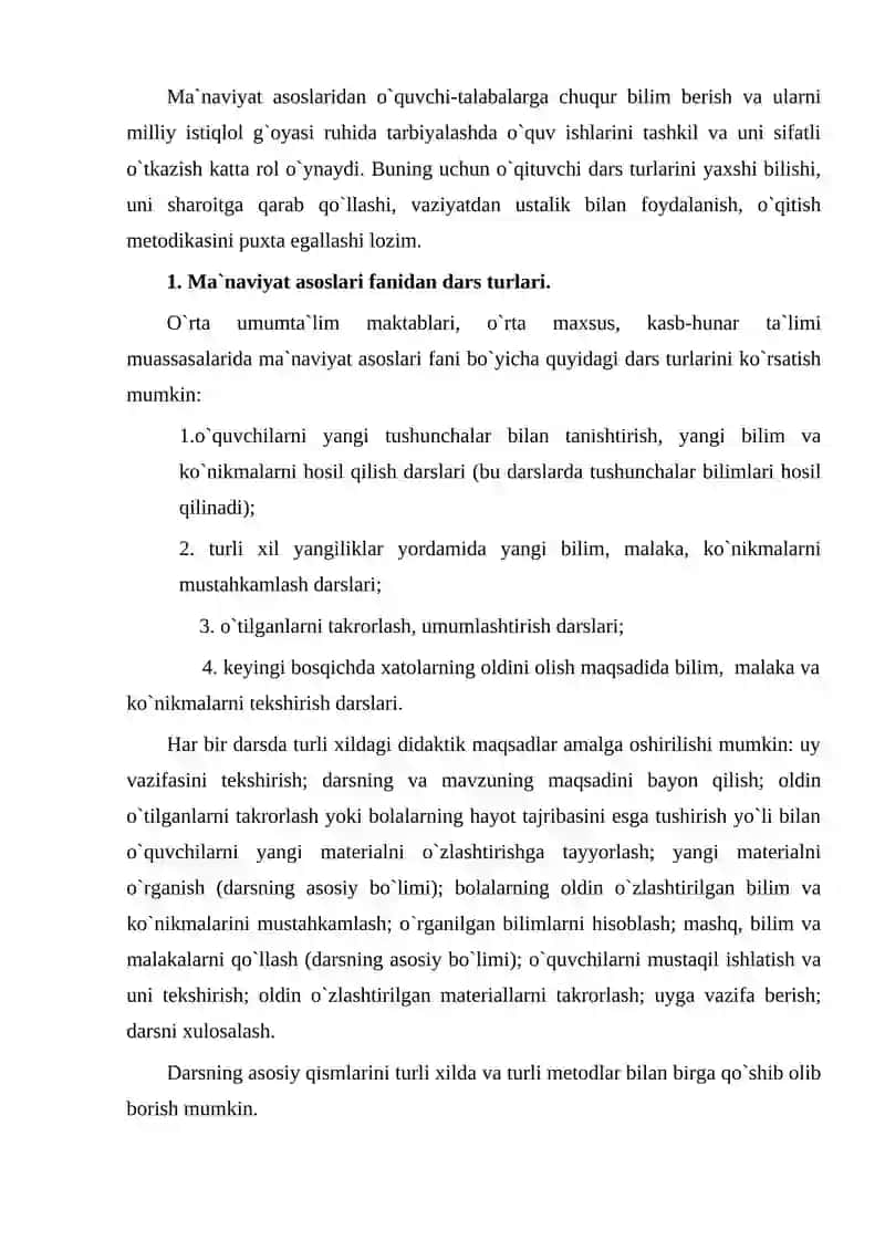 PEDAGOGIKA KOLLEJIDA OLIB BORILADIGAN MA’NAVIY – MA’RIFIY ISH SHAKLLARI 2
