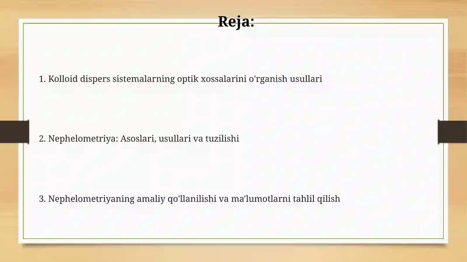 Kalloiddisperssistemalarningoptikxossalarinioʻrganishusullari.Nefetometriyadaishlash 2
