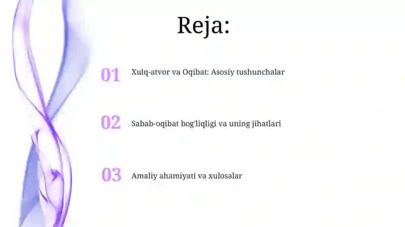Xulq-atvor va Oqibat: Asosiy tushunchalar 2