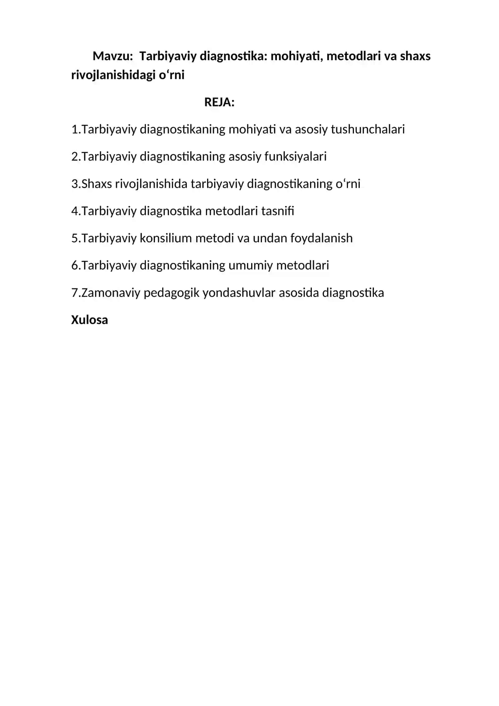 Tarbiyaviy diagnostika 2
