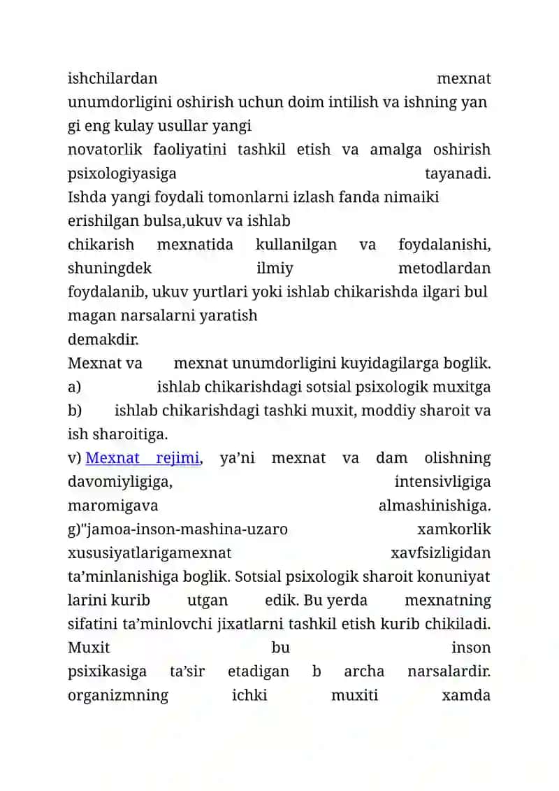 Mehnat psixologiyasini tashkil etish 2