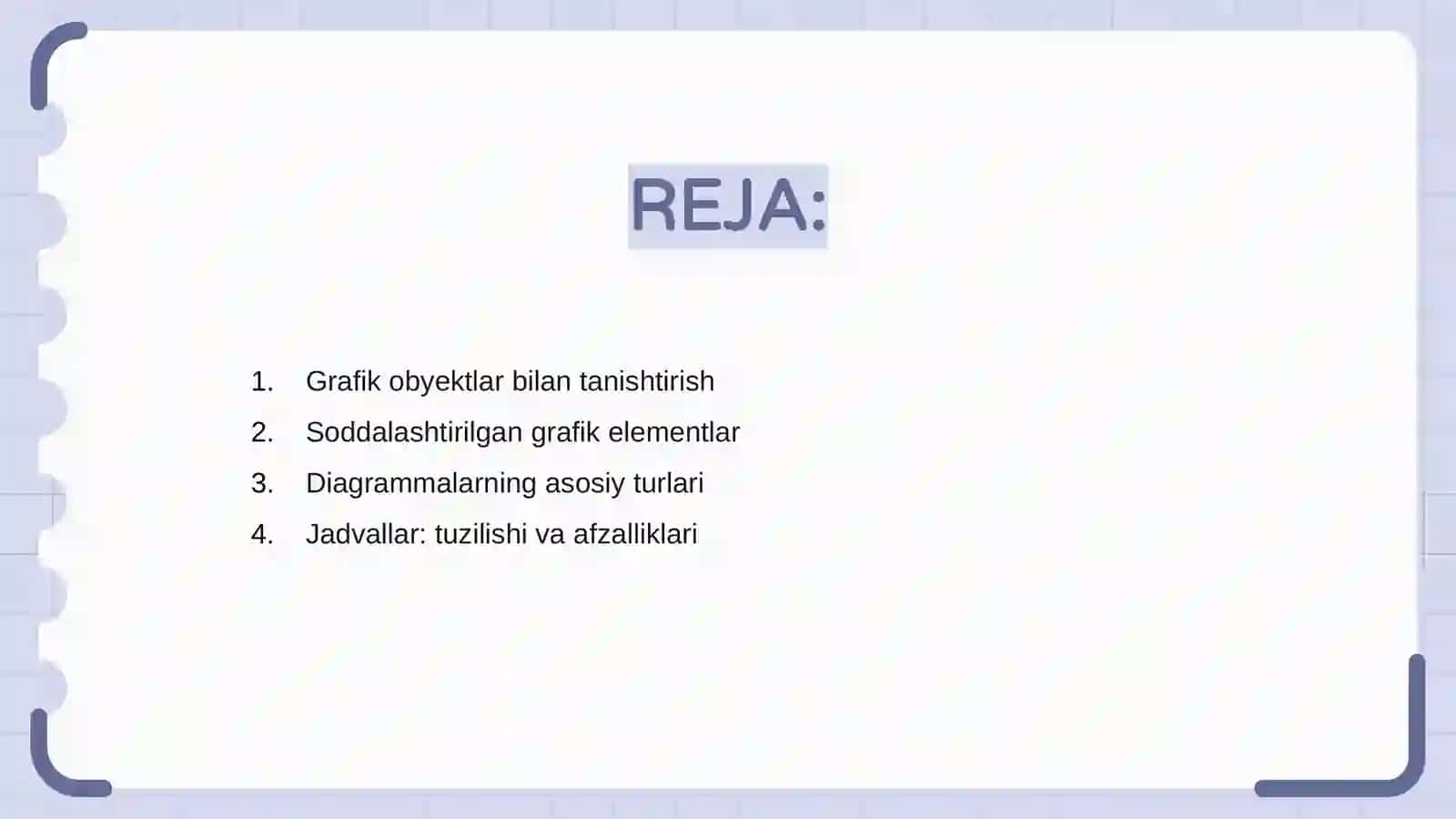 Grafik kòrinishdagi obyektlar ustida ishlash 2