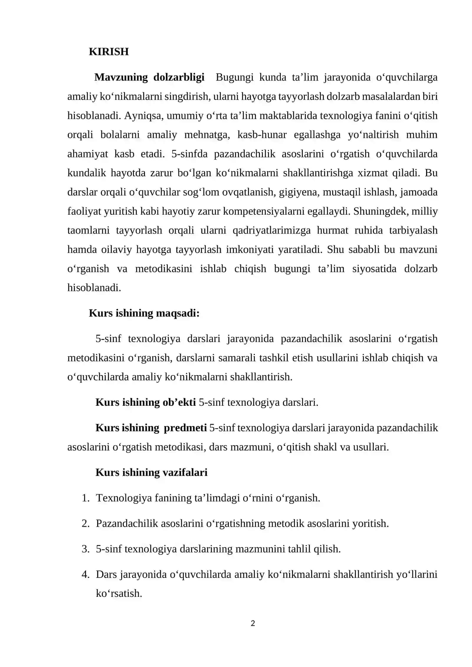 5-SINF TEXNOLOGIYA DARSLARI JARAYONIDA PAZANDACHILIK ASOSLARINI O‘RGATISH METODIKASI 2
