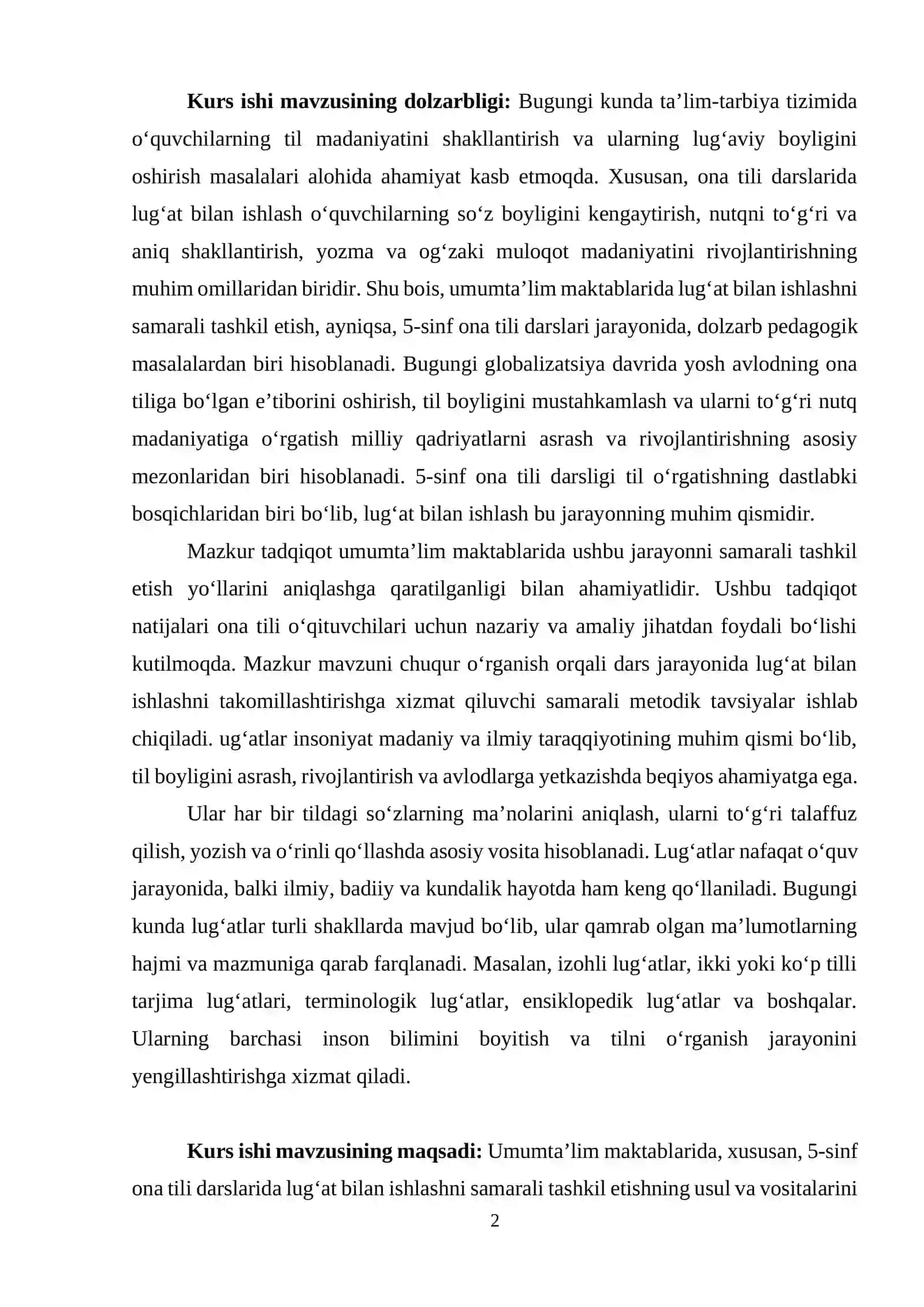 ONA TILI DARSLIGI ASOSIDA LUG‘AT BILAN ISHLASH METODIKASI 2