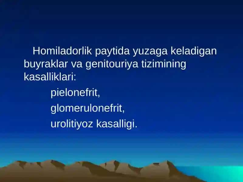 Homilador ayollarda piyelonefritit. 2