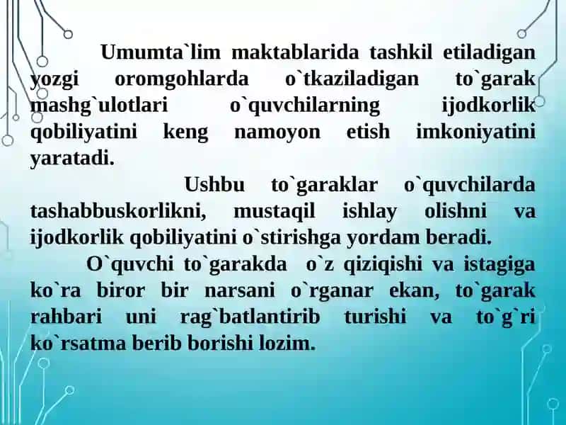 Yozgi oromgohlarda to`garaklar tashkil etish metodikasi 2