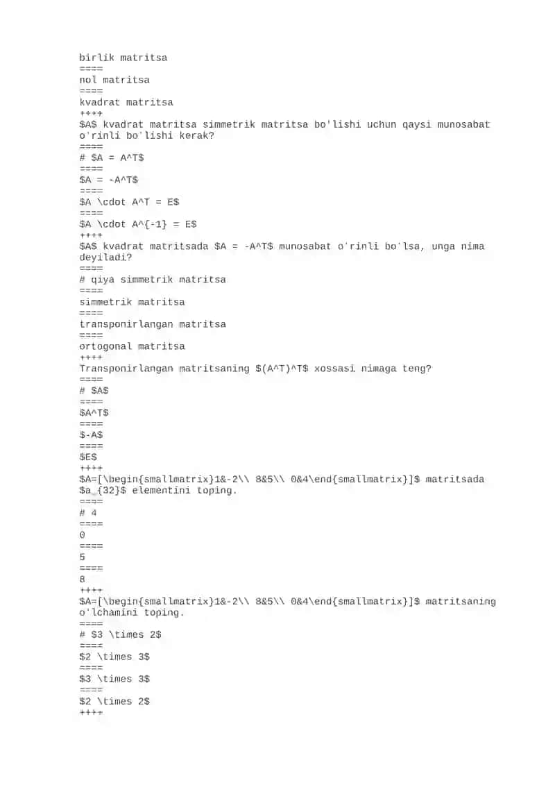 CHIZIQLI ALGEBRA 2